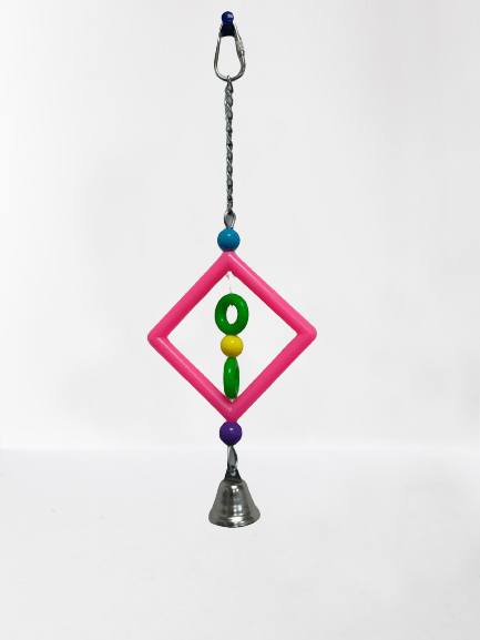 Pets Club Plastic Bird Toy With Bell H-30 Cm, W 10 Cm