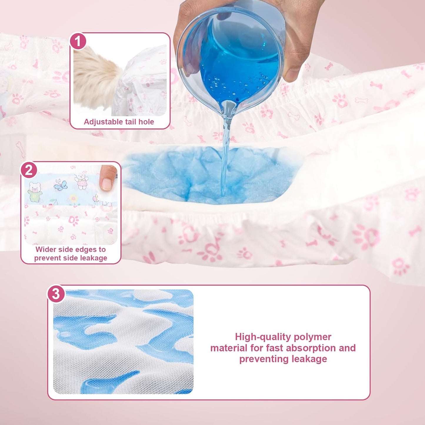 Keep Dry Famle Dog Diaper (Large)