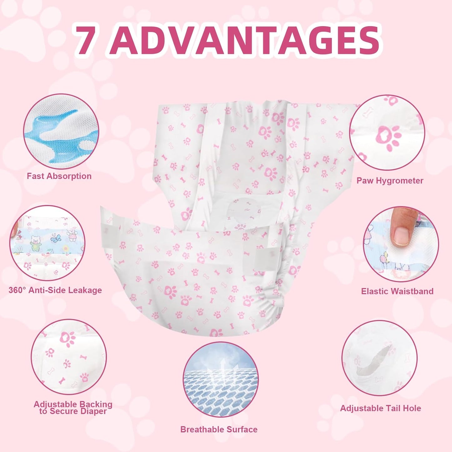 Keep Dry Famle Dog Diaper (Large)