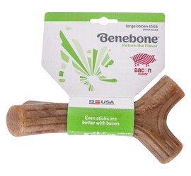 Benebone Large Brown Stick Chew Toy Bacon Flavor for Dogs (Up to 40kg)