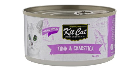 Kit Cat Wet Food Toppers with Deboned Tuna & Crab Stick in Aspic