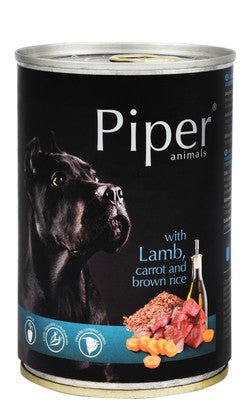 Piper Animals Wet Food with Lamb, Carrot & Brown Rice for Adult Dogs 400 gr