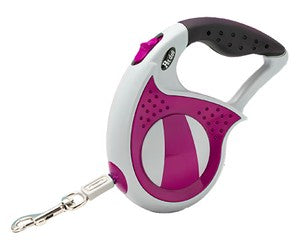 Petbroo Pink & White 5m Retractable Dog Leash