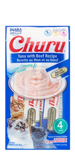 Inaba Churu Creamy Cat Treats with Tuna & Beef