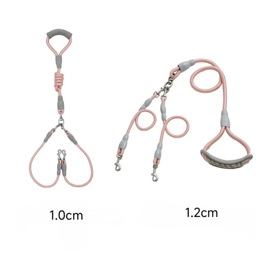 DOG ONE DRAG TWO LEASHES PINK S 150 (1.0 +0.6) M 150 (1.2 +0.8)