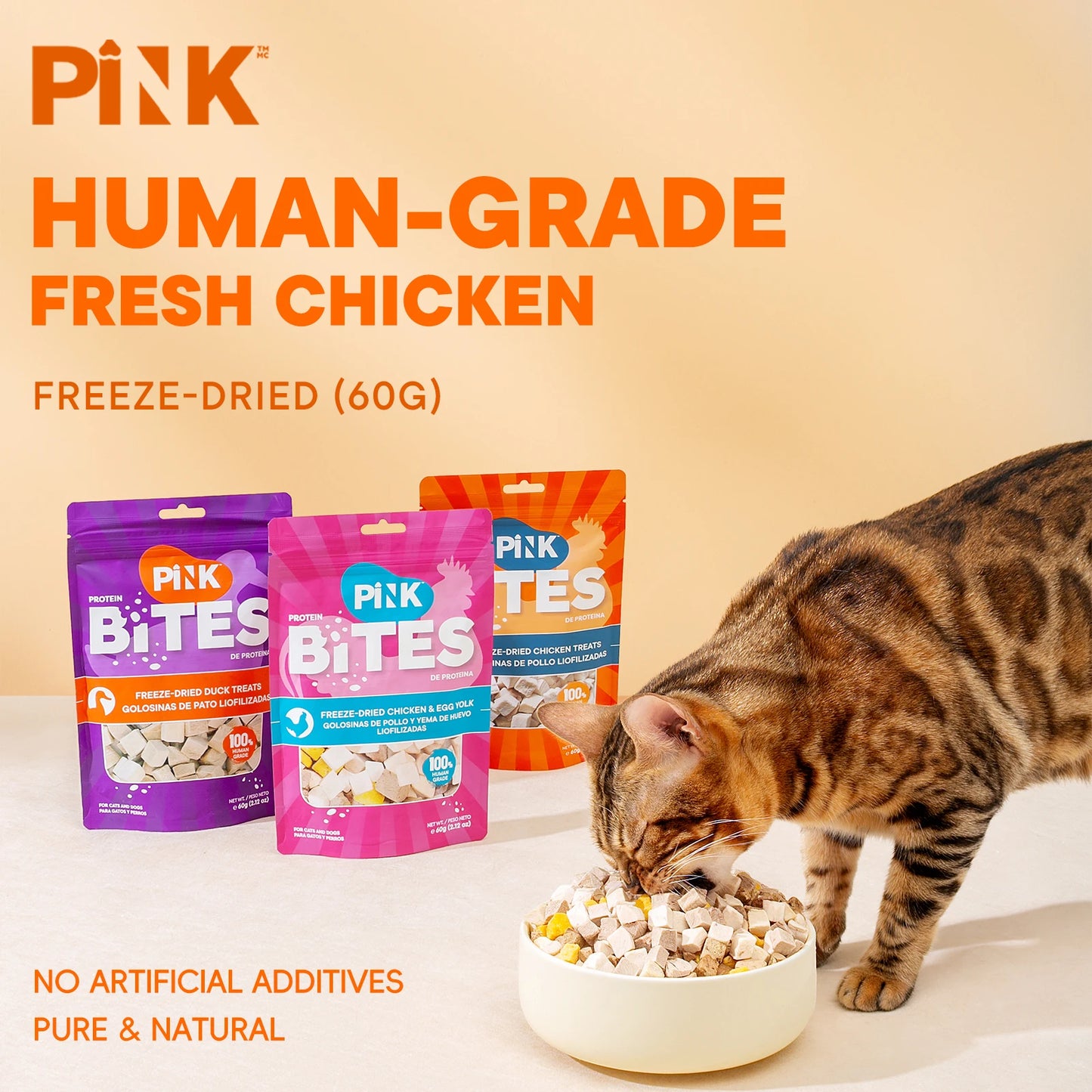 Pink Bites cats and dogs treat Freeze-dried Chicken Recipe 60g