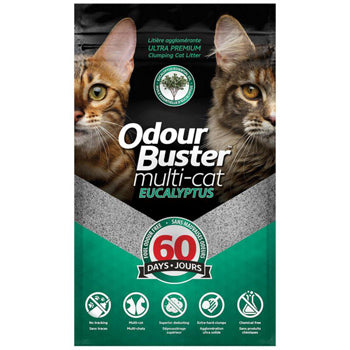 قمامة Odour Buster Multicat Clumping Litter (12 كجم) - رائحة الأوكالبتوس