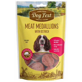 Dog Fest Medallions With Ostrich For Adult Dogs