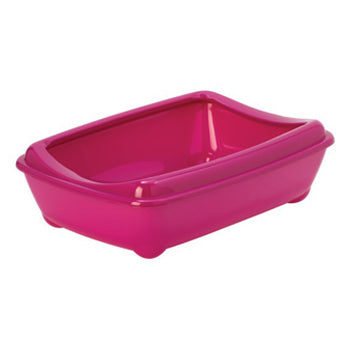 Moderna Arist-O-Tray-Cat Litter Tray - Large with Rim Pink