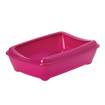 Moderna Arist-O-Tray-Cat Litter Tray - Medium with Rim Pink