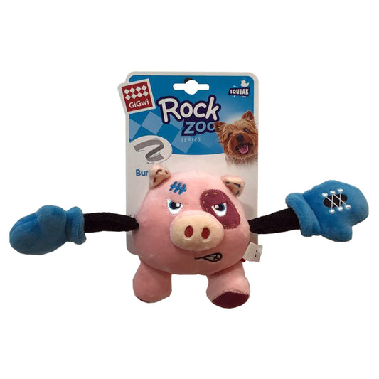 Rock Zoo King Boxer Pig with Squeaker & Crinkle Small