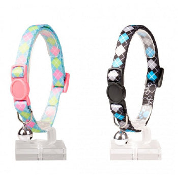 طوق قطط Duvo من النايلون بألوان مختلطة ومربعات اسكتلندية 20 - 30 سم / 10 مم