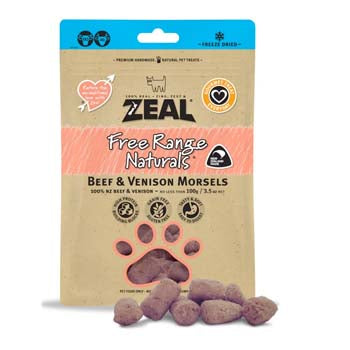 Zeal Free Range Naturals Beef & Venison Morsels 100g