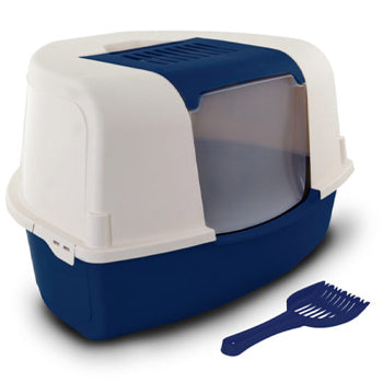 Toilet Ariel Corner Litter Tray and Scoop Blue