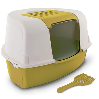 Toilet Ariel Corner Litter Tray and Scoop Green