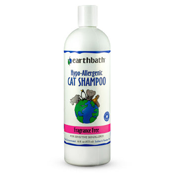 earthbath Hypo-Allergenic Cat Shampoo, Fragrance Free, for Sensitive Skin 16oz