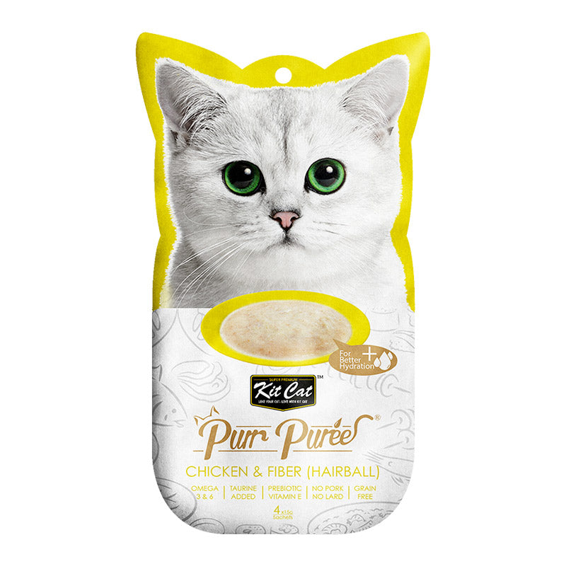 Kit Cat Purr Puree Chicken & Fiber (Hairball)