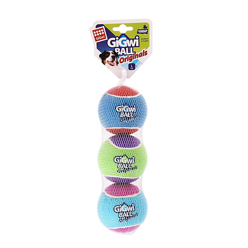 GiGwi Originals Tennis Ball Large  (3pcs with different color in one pack)