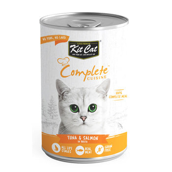 Kit Cat Complete Cuisine Tuna And Salmon In Broth 150g