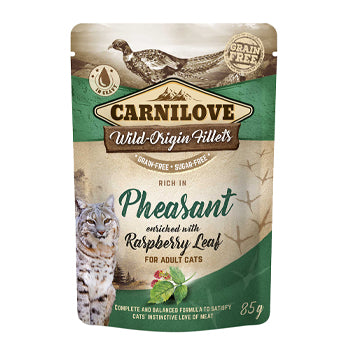Carnilove Pheasant Enriched With Raspberry Leaves For Adult Cats 85g