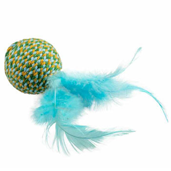 Duvo+ Jolly Ball With Feathers Blue