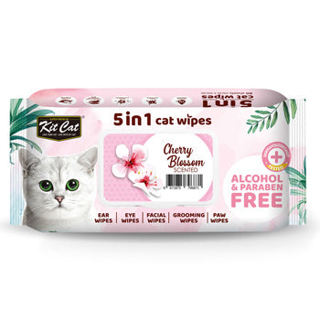 Kit Cat 5 in 1 Cat Wipes Cherry Blossom