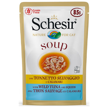 Schesir Cat Wet Soup-With Wild Tuna and Squid 85g