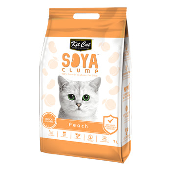 Kit Cat Soya Clump Soybean Litter - Peach 7L