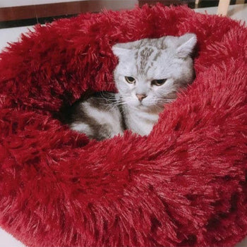 وسادة دونات ناعمة من بادو بيت - أحمر 50 × 20 سم